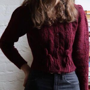 Rouje Burgundy Sweater Cardigan